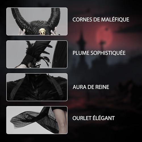 Joellfuner Halloween Deguisement Femme, Costume Maléfique Ac