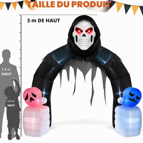 Danxilu Arche Gonflable Halloween Décoration 3 m Faucheuse a