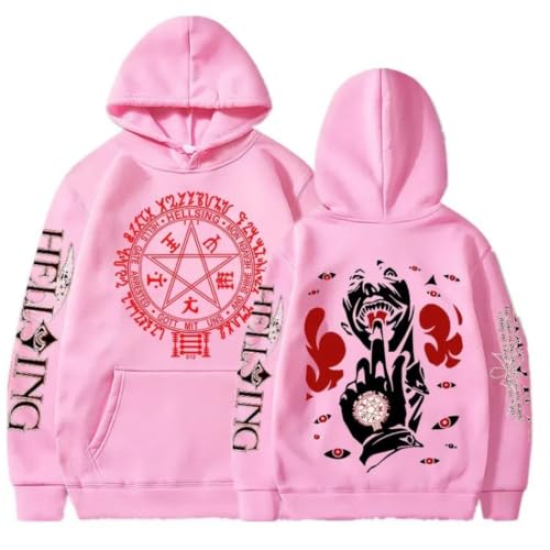 Zohviu Sweatshirt à Capuche Manga Hellsing 2D imprimé Hoodie