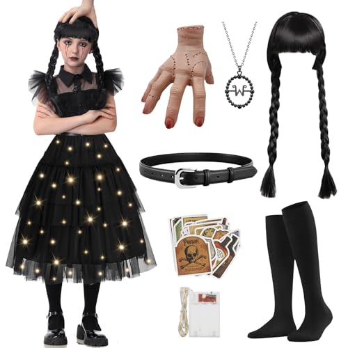 JONRRYIN Déguisement Mercredi pour Enfants, Costume de Mercr