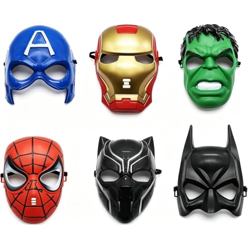 Lot de 6 masques de cosplay, pour adultes, pour mascarade, c