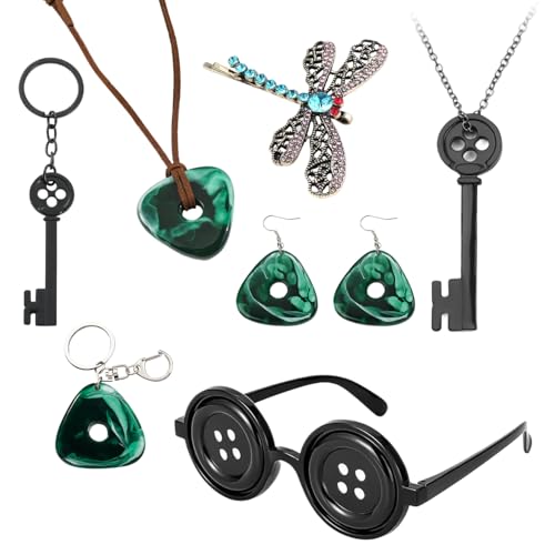 JUFYVO Lot de 7 accessoires de costume en coraline pour cosp