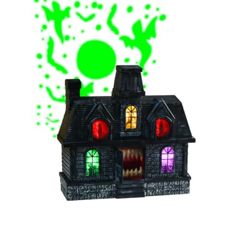 Présentoir de manoir d Halloween avec projection animée, dé