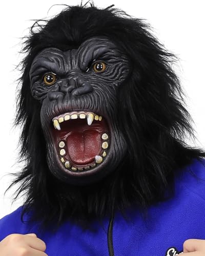 shayulajiao Gorilla Mask Masque intégral amusant et réaliste