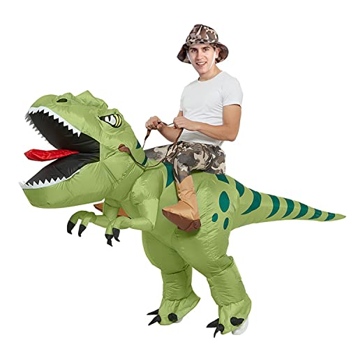 BAJENA Costume de dinosaure Costume Gonflable Dino à Cheval 