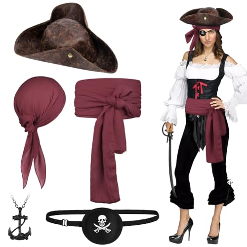 Alaoo 5 Pièces Ensemble dAccessoires De Costume De Pirate, B
