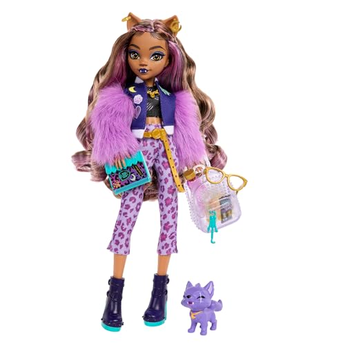 Monster High Poupée Clawdeen Wolf avec Veste en Fausse Fourr