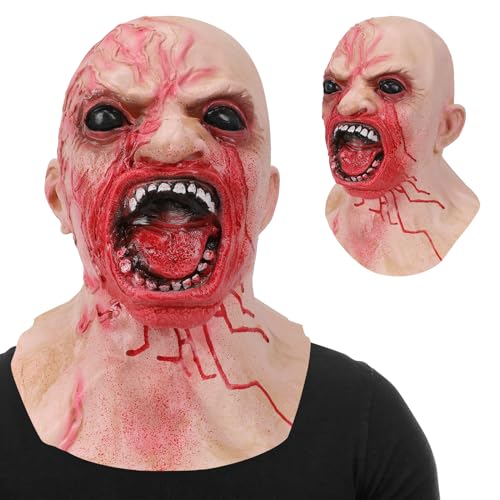 Masque Zombie Latex Horreur Rouge