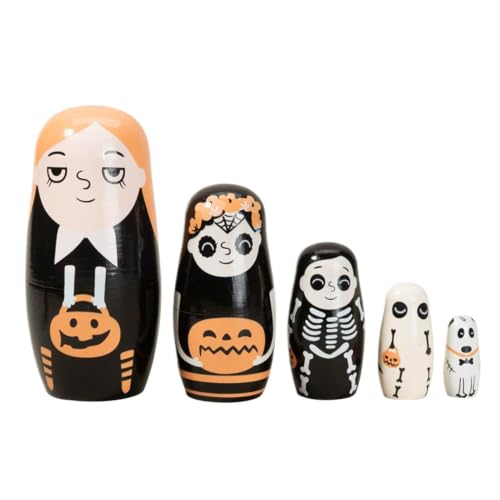 Lot de 5 poupées russes Matrjoschka avec impression dHallowe