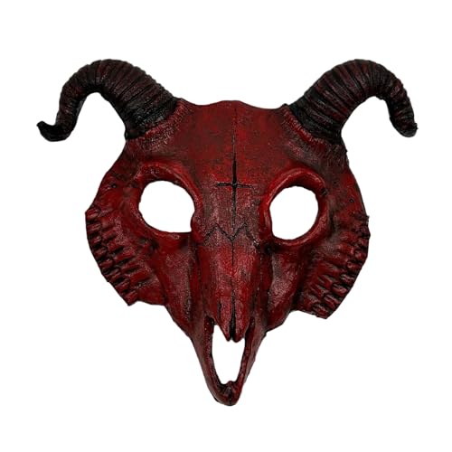 JIAHG Demi-masque de chèvre dHalloween pour jeu de rôle - De
