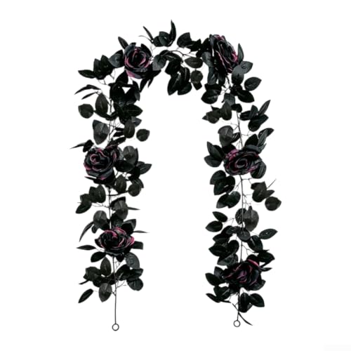 Guirlande gothique 175 cm Noir Fleurs artificielles Hallowee