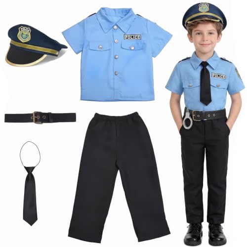 5 Pièces Déguisement Policier Enfant, Déguisement De Policie