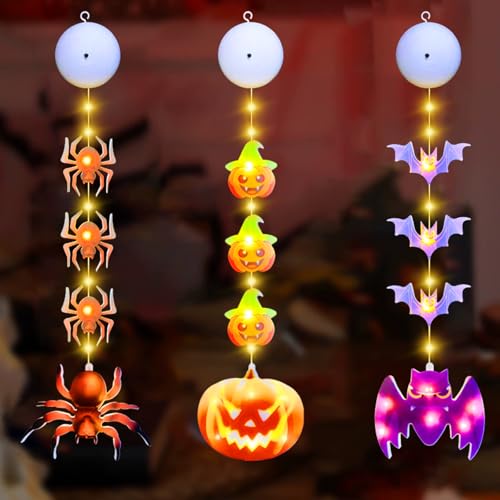 Halloween Guirlande Lumineuse,3 pièces Guirlande Lumineuse d