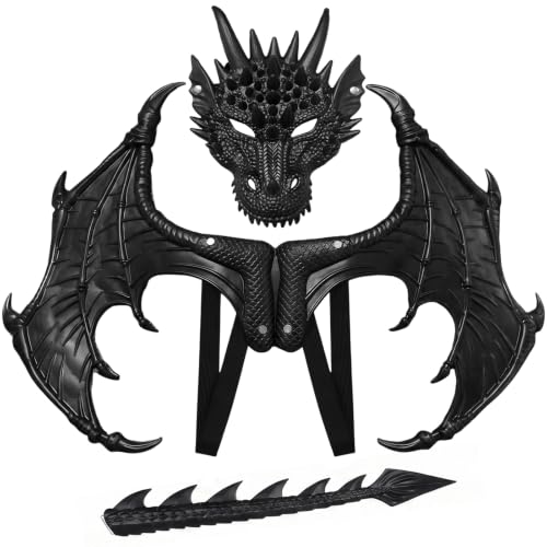 BOYIFEIJIE Costume de dragon pour enfant 3 pièces avec ailes