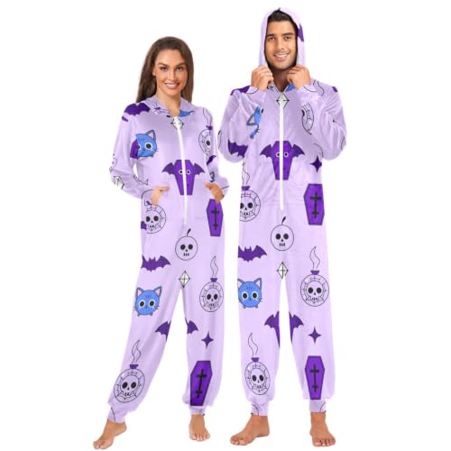 Pyjama pour adulte Halloween Doodle Vintage Witchy Coffee Ma
