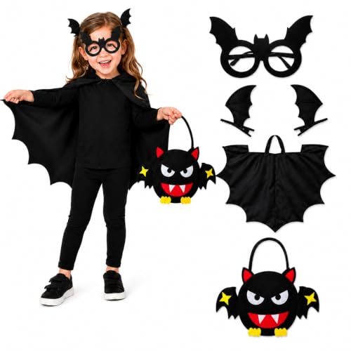 Deguisement Halloween Enfant Set Chauve-Souris 4 Pcs Pour Fê