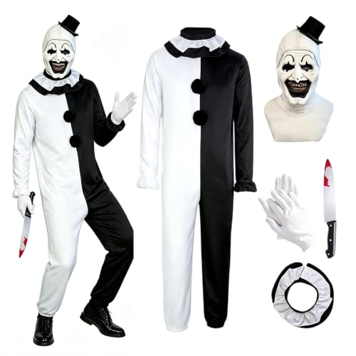 DAJASD Terrifier Costume, Terrifier Clown Combinaison avec C