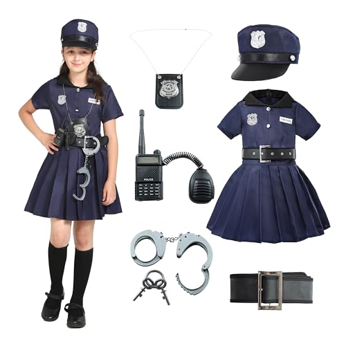 Wizland Enfants police costume fille, police uniforme costum