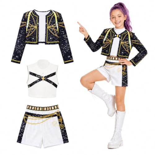 BORISCA Deguisement Kpop Cosplay Anime 3PCS Costume Kpop Enf