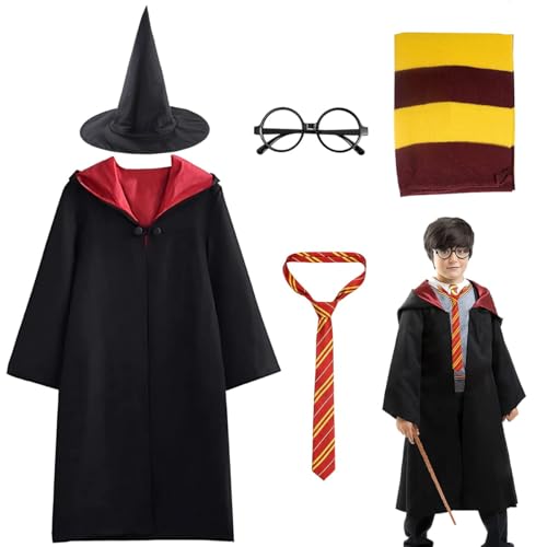 WELLXUNK Costume de Magicien, Déguisement Adulte Enfant avec