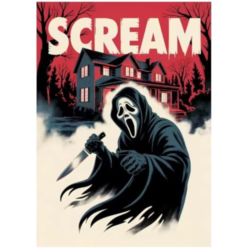 PHVRLG Poster Vintage Du Film Scream Tableau Sur Toile Décor
