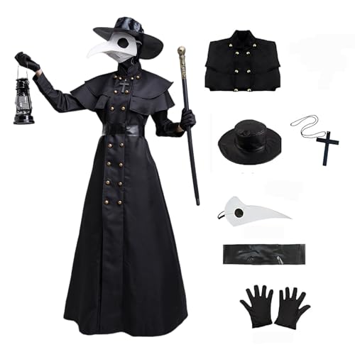 Velcoxplay Costume de 6 pièces de docteur de peste, steampun