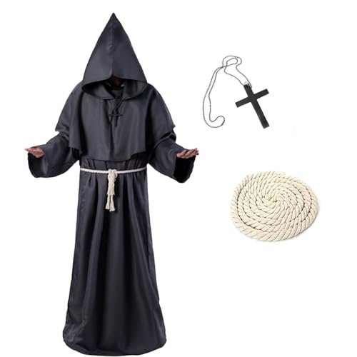 KEELYY Deguisement Moine Prêtre Deguisement Halloween Homme,