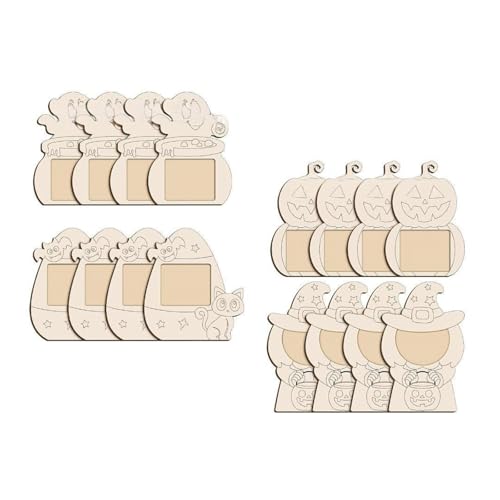Qusinfc Lot de 4 cadres en bois brut à peindre - Fournitures