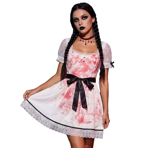 Anuedgis Costume de poupée effrayante pour femmes – Robe de 
