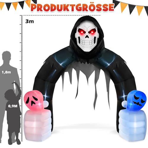Danxilu Arche Gonflable Halloween Décoration 3 m Faucheuse a