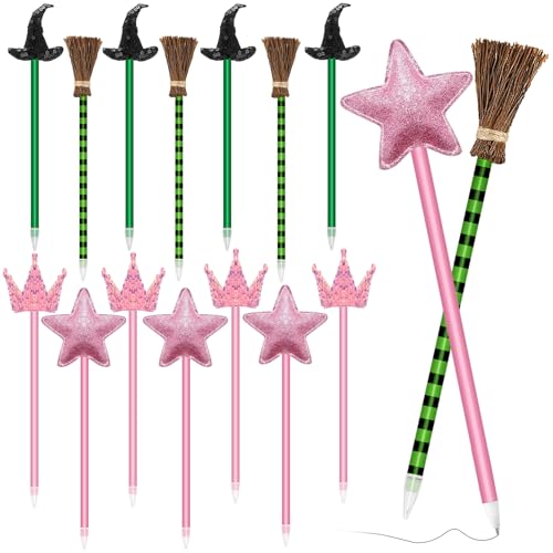 Lot de 16 stylos de sorcière avec 4 balais de sorcière, 4 st