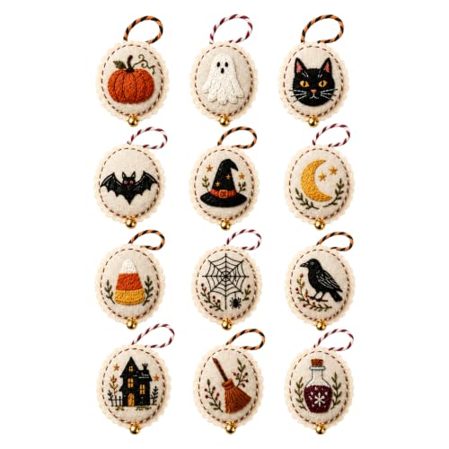 12pcs Halloween DIY Broderie Ornement Feutre Craft Kit Citro