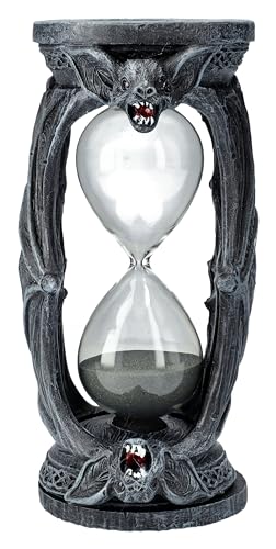 Sablier gothique vampire chauve-souris en résine et verre, d