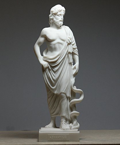 Statue de lalbâtre grec Asclepius Dieu de médecine 23 cm