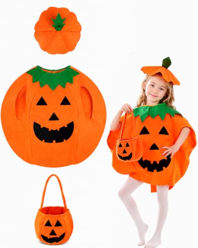 LEPJOS Déguisement Citrouille Halloween 3 Pièces, Costume en