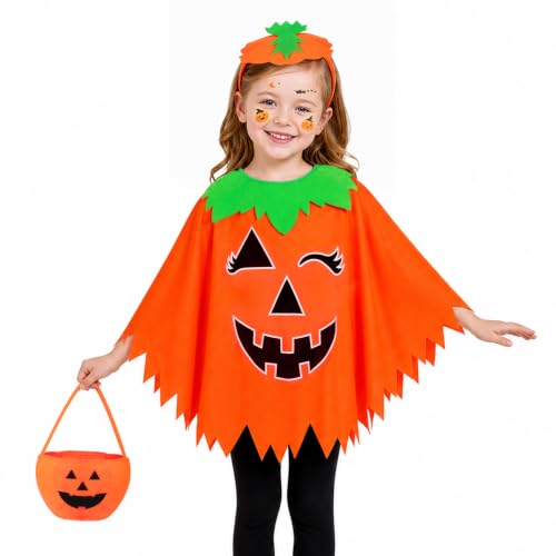 Kiiwah 4 Pièces Déguisement Citrouille Enfant Halloween Pour