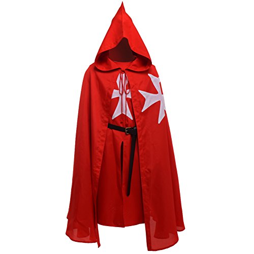 BLESSUME Médiéval Templier Chevaliers Costume Tunique avec C