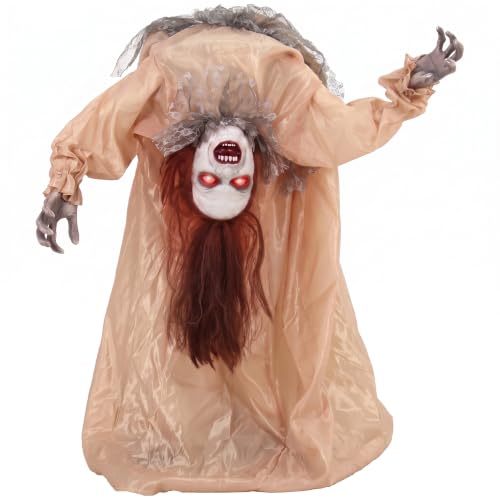 HOMCOM Fantôme dhalloween animé 100cm Dos brisé, Son/Tactile