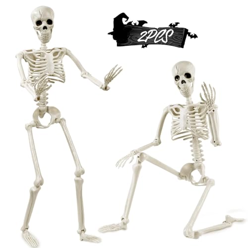 XIMISHOP Lot de 2 squelettes dHalloween - Accessoires de mai