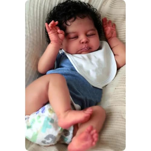 Anano 46 Cm Poupée Bébé Réborn, Bébé Reborn Métisse, Réborn