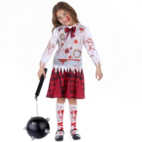 Costume de zombie pour enfants,Déguisement décolière zombie,
