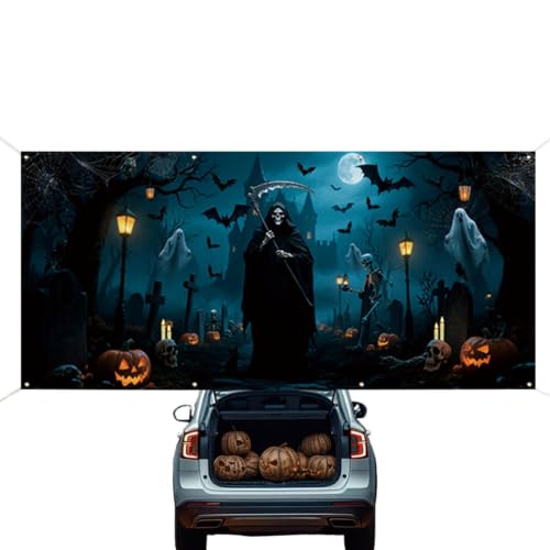 Bâche pour Porte de Garage Halloween Grand décor Terrifiant
