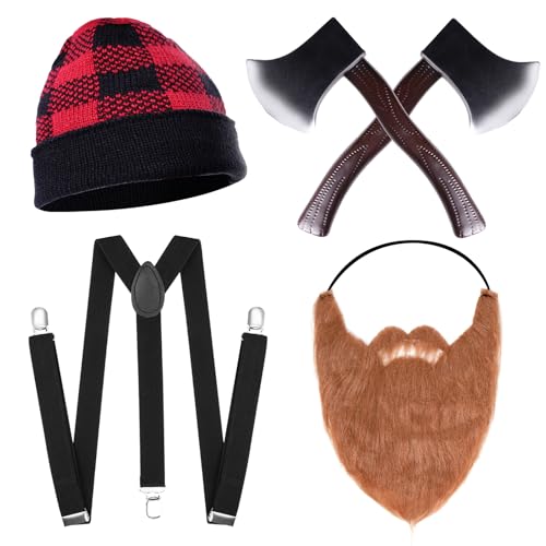 Costume de bûcheron 5 pièces pour adulte – Bonnet de bûchero