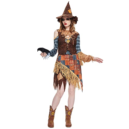 EraSpooky Costume dépouvantail pour femme adulte pour Hallow