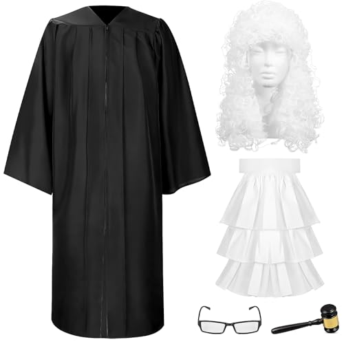 Xaztr Costume de Juge Adulte 5 Pièces, Déguisement Juge avec