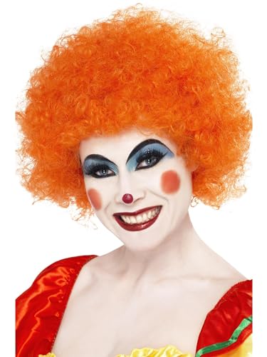 Smiffys Perruque clown fou, orange, 120g Halloween