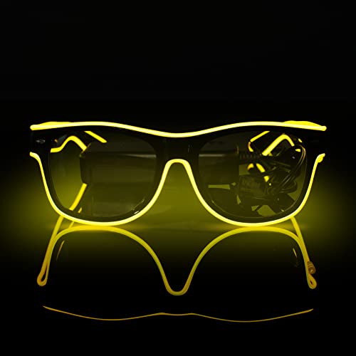 flintronic Lunettes Lumineuses, 4 Modes Lunette LED EL Wire 