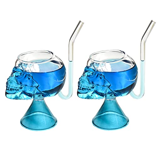 NFNSIG Lot de 2 verres à cocktail en forme de tête de mort -