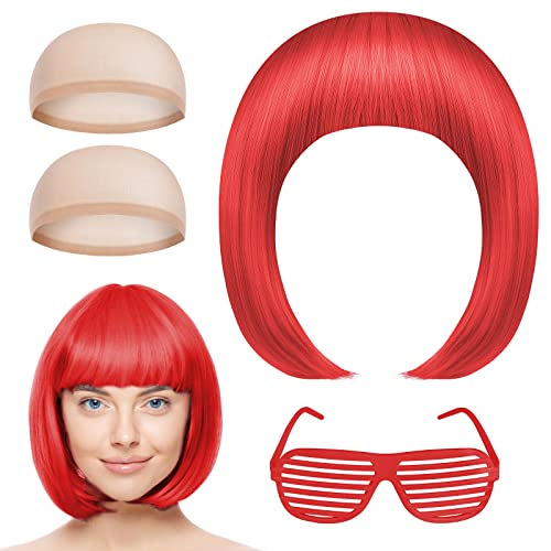 Perruque Bob Rouge 28cm Carnaval