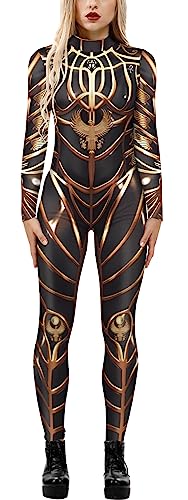 SEAUR Cosplay Costume dHalloween Femme Squelette Robot 3D Co